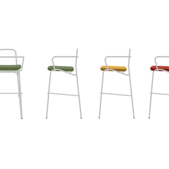 Link Dining/Bar Chair - Stylish Upholstered Design with Fabrics and Powder-Coated Legs - MATSU Europe & Middle East