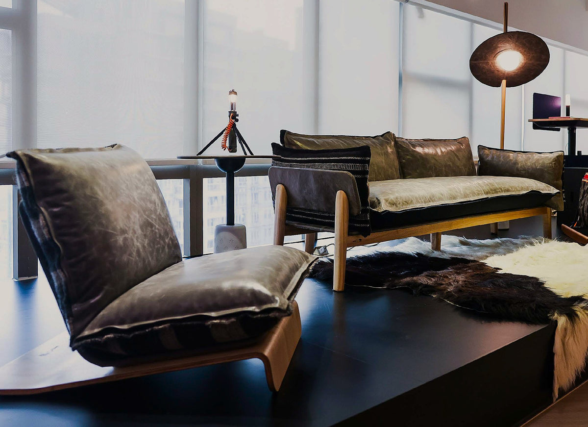 NOMAD Skin Sofa and Skin Lounge Chair with yak fur