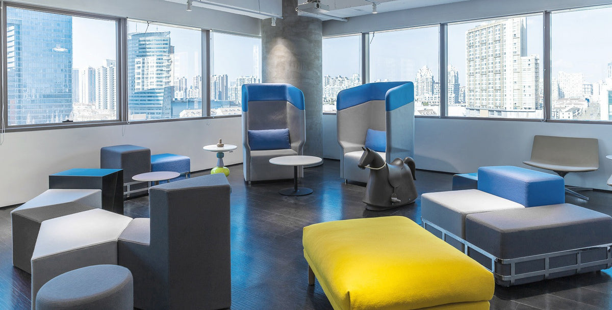 Velax modular sofa installation in an open office lounge